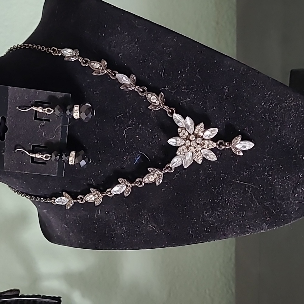 Rhinestones Necklace and Earrings